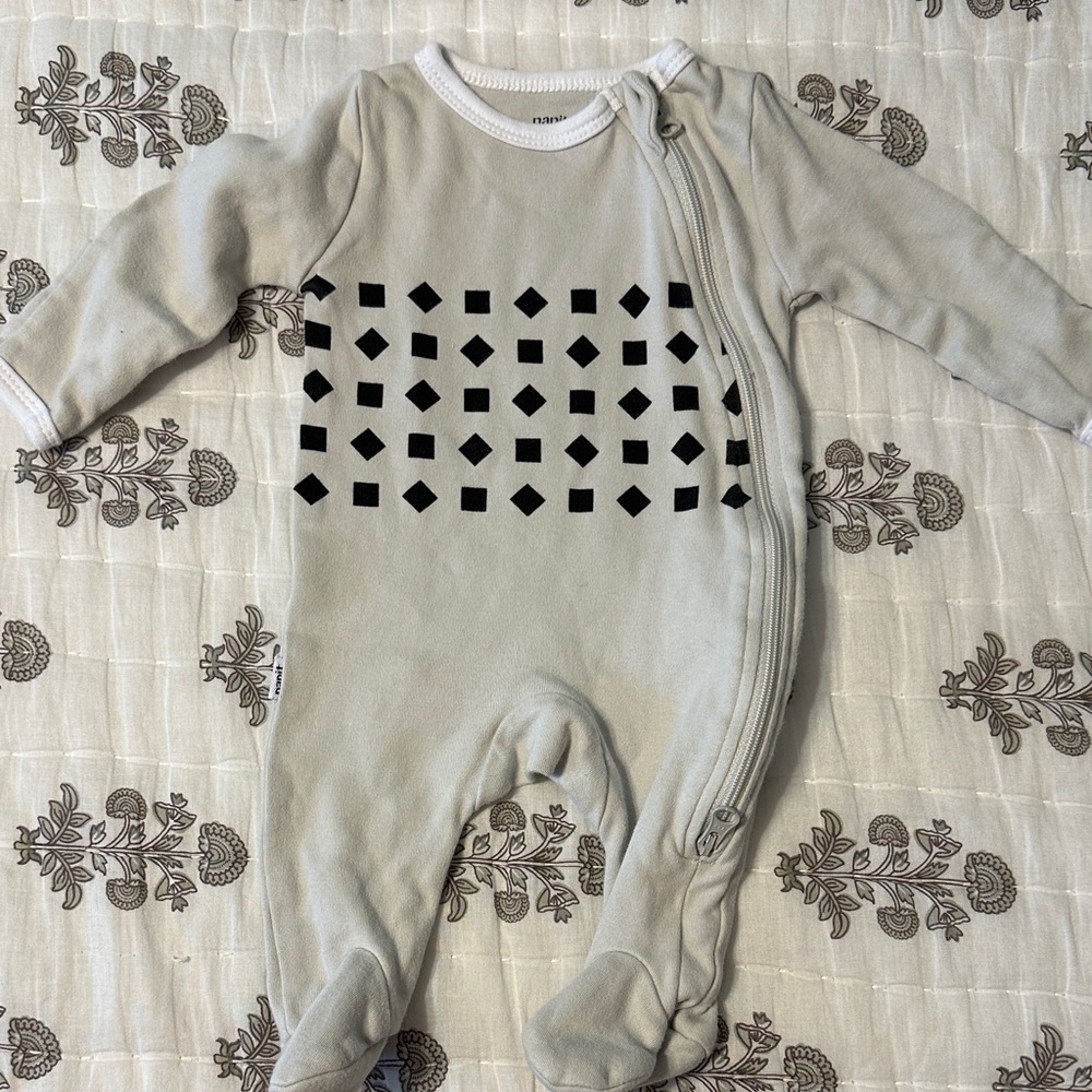 Nanit Kids Light Gray Zip-Footed Pajamas